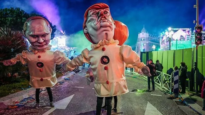 Das Diskurs-Klima der Eliten, wo das Sagbare als Tugendzwang daherkommt, weckt bei vielen ein Bedürfnis nach Auflehnung, die das Wilde, Rohe in Kauf nimmt. Figuren wie Trump sind so erklärbar. im Bild: Putin und Trump-Figuren beim Karneval in Nizza