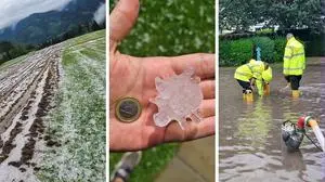 Große Hagelschloßen kamen am Mittwoch südostlich von Graz herunter