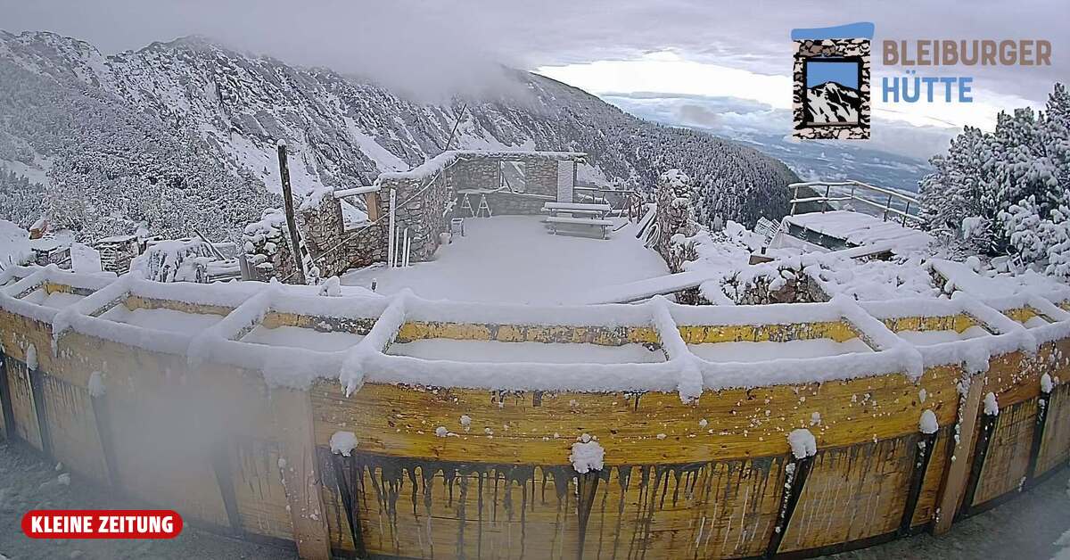 Erster Schnee legt Baustelle in Kärnten lahm