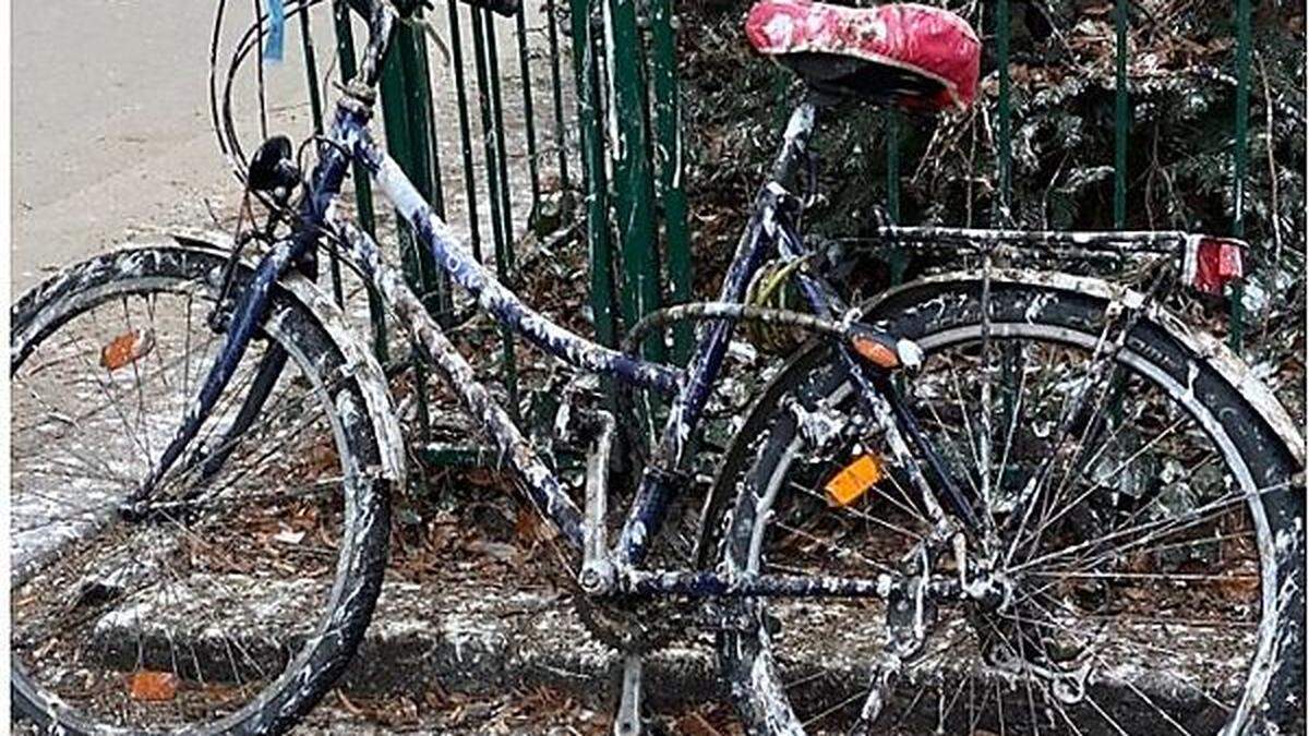 Kein schöner Anblick für den Besitzer dieses Fahrrades