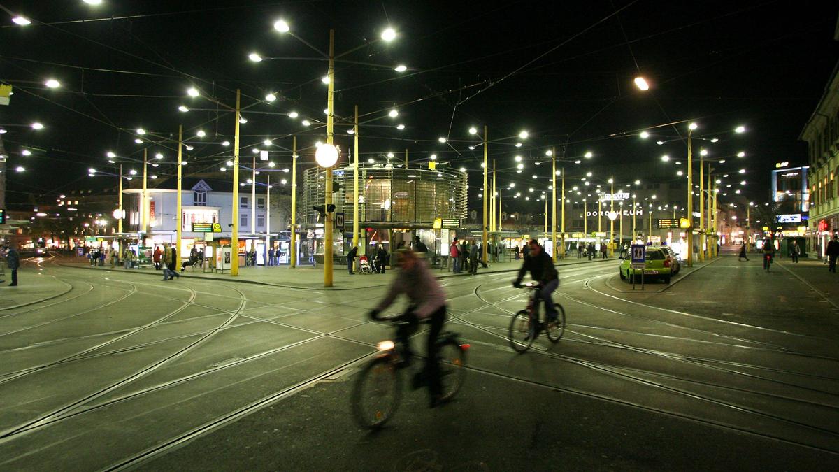 Jakominiplatz bei Nacht (Sujet)