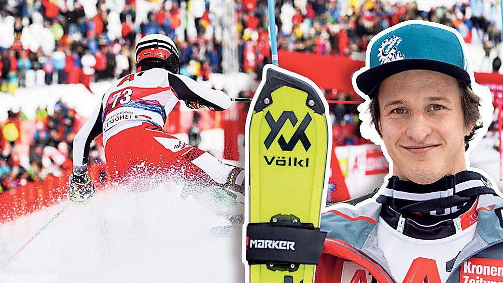 Der 23-jährige Reichenauer Adrian Pertl sorgte beim Slalom-Spektakel in Kitzbühel für Furore