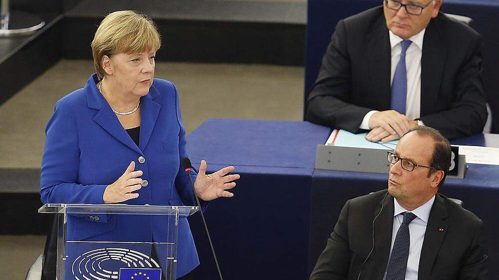 Merkel und Hollande in Straßburg