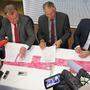 Bieler, Niessl, Stöger und Kern unterzeichneten die Vereinbarung für die Übernahme