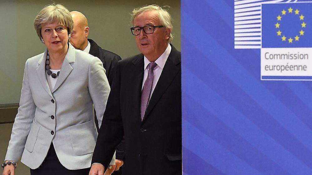 May und EU-Kommissionspräsident Juncker in der Vorwoche in Brüssel