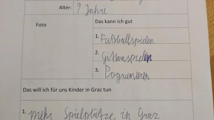 Klickt Euch durch die Steckbriefe der Kandidierenden ums Amt der Kinderbürgermeisterin und des Kinderbürgermeisters.