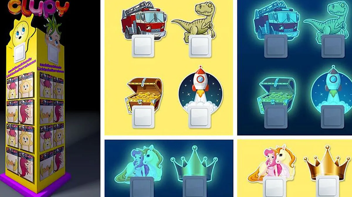 Beispiele für den fluoreszierenden Nachtlicht-Schalterrahmen