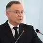 Polish President Andrzej Duda addresses a joint press conference with Armenian President after a meeting, in Yerevan, on November 26, 2024. (Photo by Karen MINASYAN / AFP)