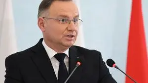 Polish President Andrzej Duda addresses a joint press conference with Armenian President after a meeting, in Yerevan, on November 26, 2024. (Photo by Karen MINASYAN / AFP)