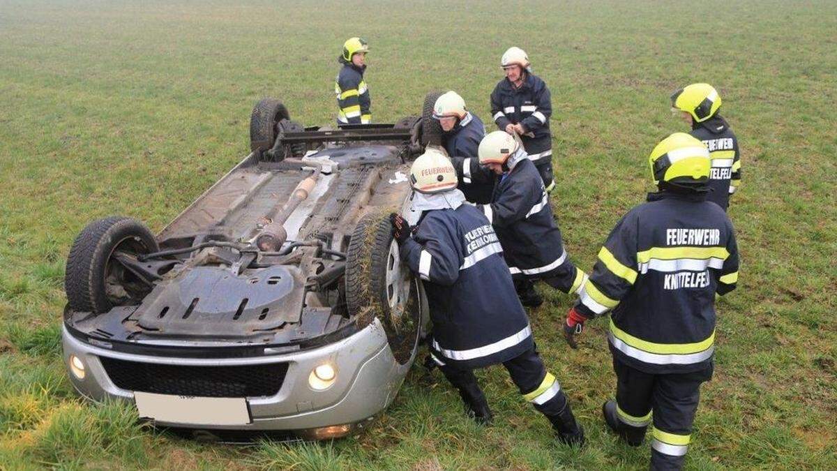 Die Feuerwehr am Unfallort