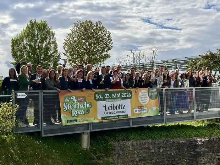 Die Vorfreude ist groß: Vertreterinnen und Vertreter der Steirischen Roas 2026 stießen am Seggauberg in Leibnitz auf den Auftakt am 3. Mai an