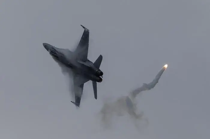 Eine F-18 der Finnischen Luftwaffe