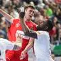 France v Austria - Men s EHF Euro 2024 COLOGNE, GERMANY - JANUARY 22: Mykola Bilyk of Austria is challenged by Karl Konan of France during the Men s EHF Euro 2024 main round match between France and Austria at Lanxess Arena on January 22, 2024 in Cologne, Germany. SanjinxStrukic/PIXSELL