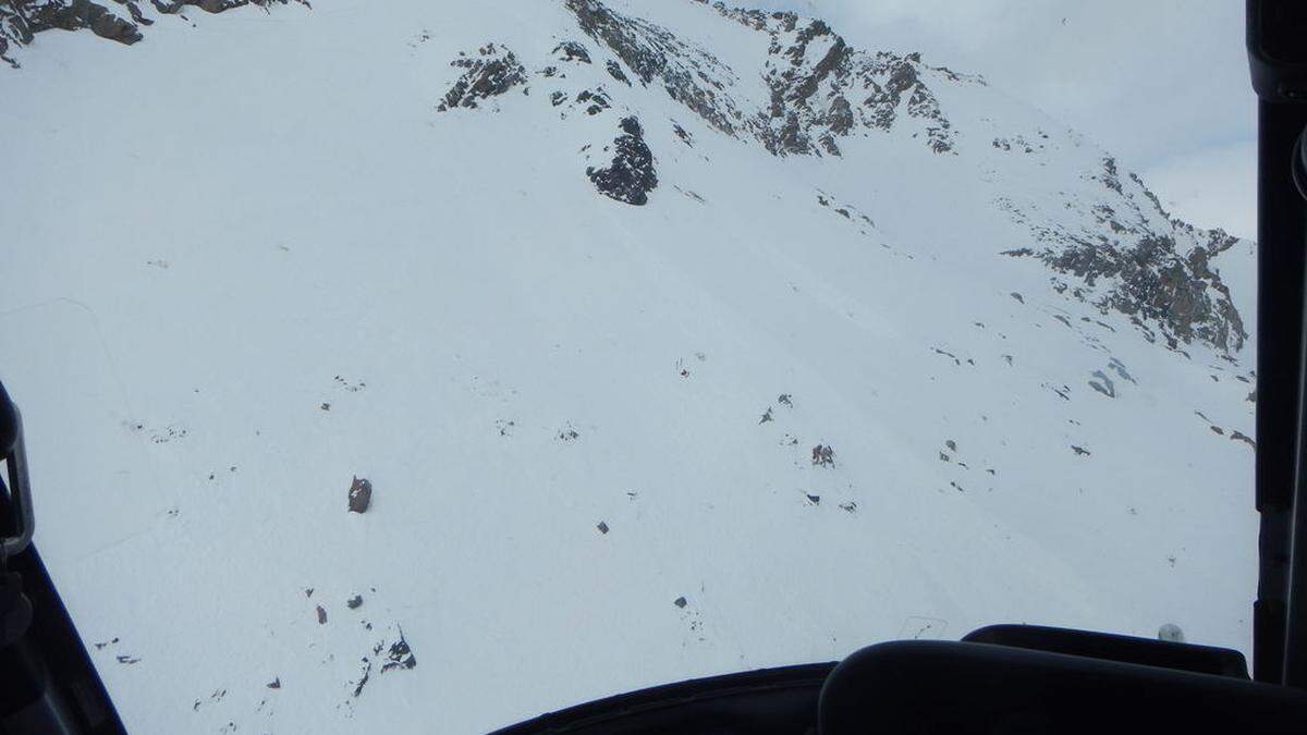 Zwei italienische Alpinisten wurden von der Lawine mitgerissen