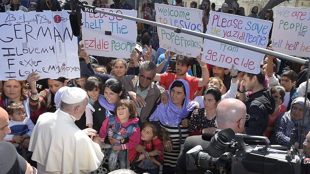 Papst im Lager Moria