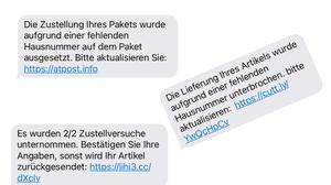 Drei Varianten der Betrugs-SMS 