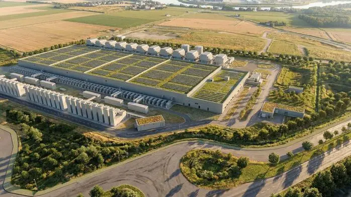 So soll die erste Ausbaustufe des Google-Rechenzentrums in Kronstorf einmal aussehen 