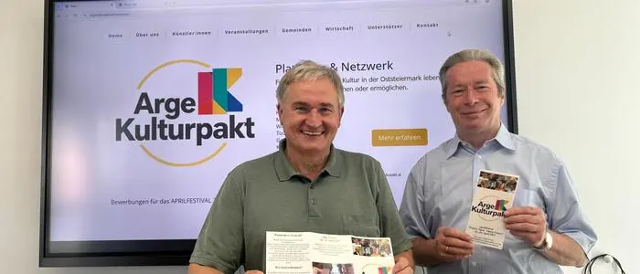 Ewald Ulrich und Karl Bauer, Sprecher der Arbeitsgemeinschaft (Arge) Kulturpakt Gleisdorf