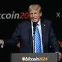 FILE - Republican presidential candidate former President Donald Trump speaks at the Bitcoin 2024 Conferenc, July 27, 2024, in Nashville, Tenn. (AP Photo/Mark Humphrey, File)
