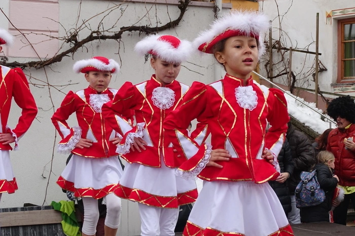 Die Mini- und die Midi-Garde tanzten zur Eröffnung auf der Bühne auf und zeigten ihr Talent.