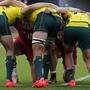 Spieler des australischen Rugbyteams (in grün/gelb) sollen sich danebenbenommen haben