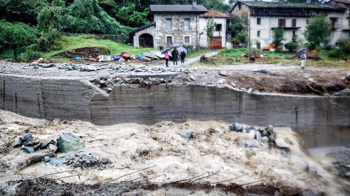 Schäden nach Unwetter in Val di Susa in der Region Piedmont