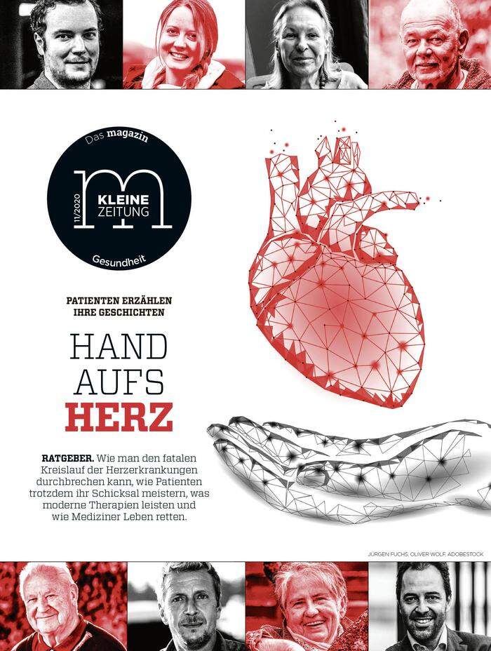 "Hand aufs Herz": Unter diesem Titel erscheint das Magazin der Kleinen Zeitung, das sich dem Thema Herzgesundheit aus vielen Blickwinkeln nähert.