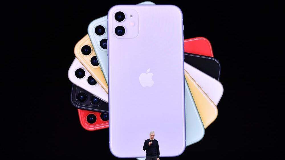 Apple-Boss Tim Cook bei der Vorstellung der neuen iPhone-11-Serie