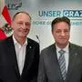 Stadtparteiobmann Axel Kassegger und Spitzenkandidat René Apfelknab (FPÖ)