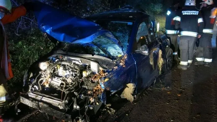 Das Auto wurde schwer demoliert