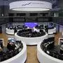 The stock exchange in Frankfurt, Germany is seen on February 11, 2024. Germany's blue-chip DAX stock index rose above 22,000 points for the first time on February 11, 2025, led by industrial conglomerate Siemens and software giant SAP. (Photo by Daniel ROLAND / AFP)