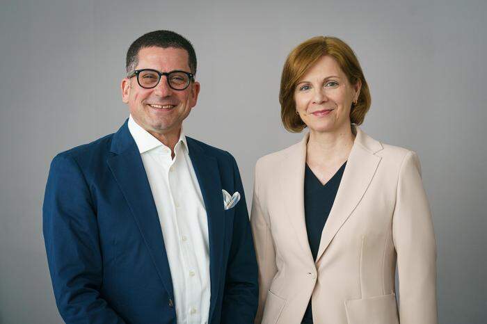 Rewe-Österreich-Chef Marcel Haraszti und Alexandra Draxler-Zima, Geschäftsführerin der Rewe-International-Dienstleistungs-GmbH
