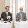 Die beiden "Menschenrechtsstadtbürgermeister" Stingl und Nagl  beim Pressetermin am Mittwoch