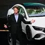 Ola Kaellenius, CEO of German car producer Daimler AG, speaks during the presentation of the Mercedes EQE car during the Mercedes-Benz pre-night of the International Motor Show (IAA) Germany, on September 5, 2021 in Munich. (Photo by Tobias SCHWARZ / AFP)