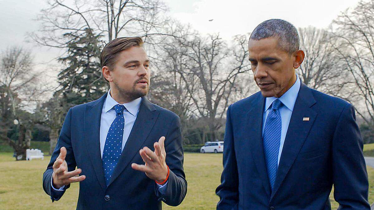 Leonardo DiCaprio mit Ex-US-Präsident Barack Obama