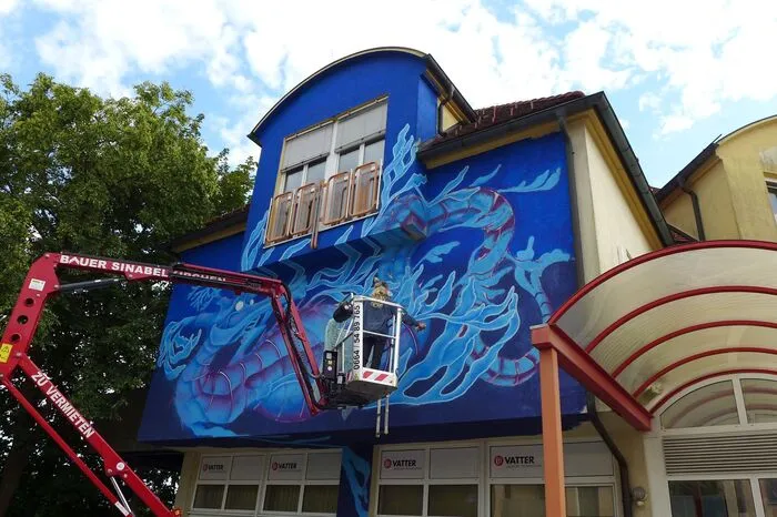 Das Werk von Streetart-Künstler Frankie Strand aus Großbritannien in der Alois-Grogger-Gasse in Gleisdorf.