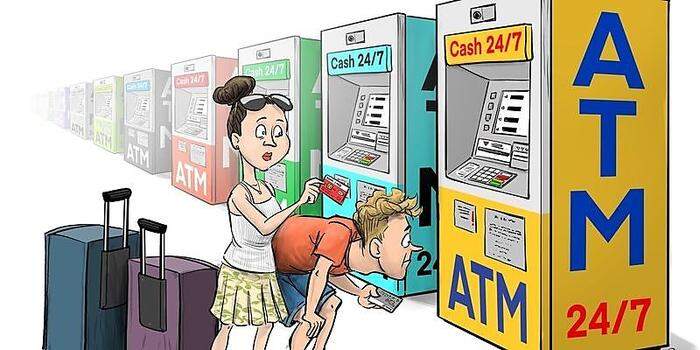 Wer im Ausland einen Geldautomaten benutzt, sollte bei den Spesen genau hinsehen