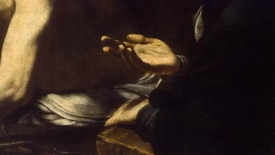 Christus vor Kaiphas (ca. 1615). Ausschnitt aus dem gleichnamigen Gemälde von Giovanni-Battista Caracciolo