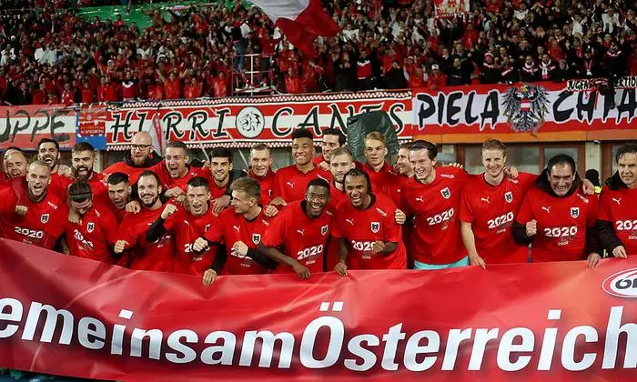 VIENNA,AUSTRIA,16.NOV.19 - SOCCER - UEFA European Championship 2020, European Qualifiers, OEFB international match, Austria vs North Macedonia. Image shows the rejoicing of AUT. 
Photo: GEPA pictures/ Mario Kneisl