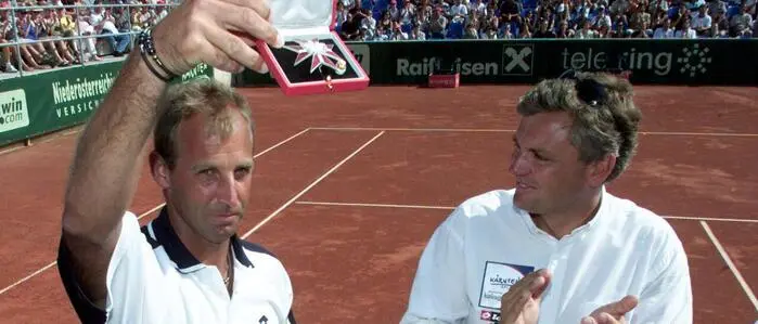 Ronnie Leitgeb und Thomas Muster 2000 in Pörtschach 