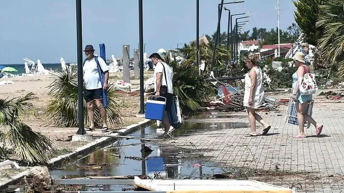 Touristen in Chalkidiki 