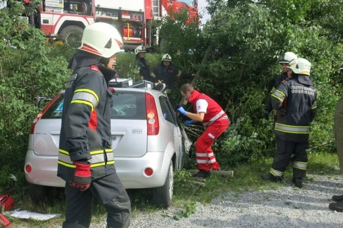 Bäume mussten entfernt werden, um an die Beifahrertüre heranzukommen.