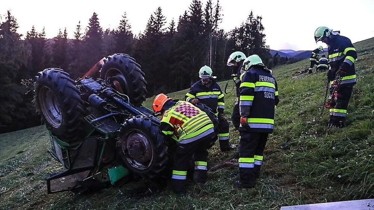 Der Unfallort mit dem Traktor in Seckau