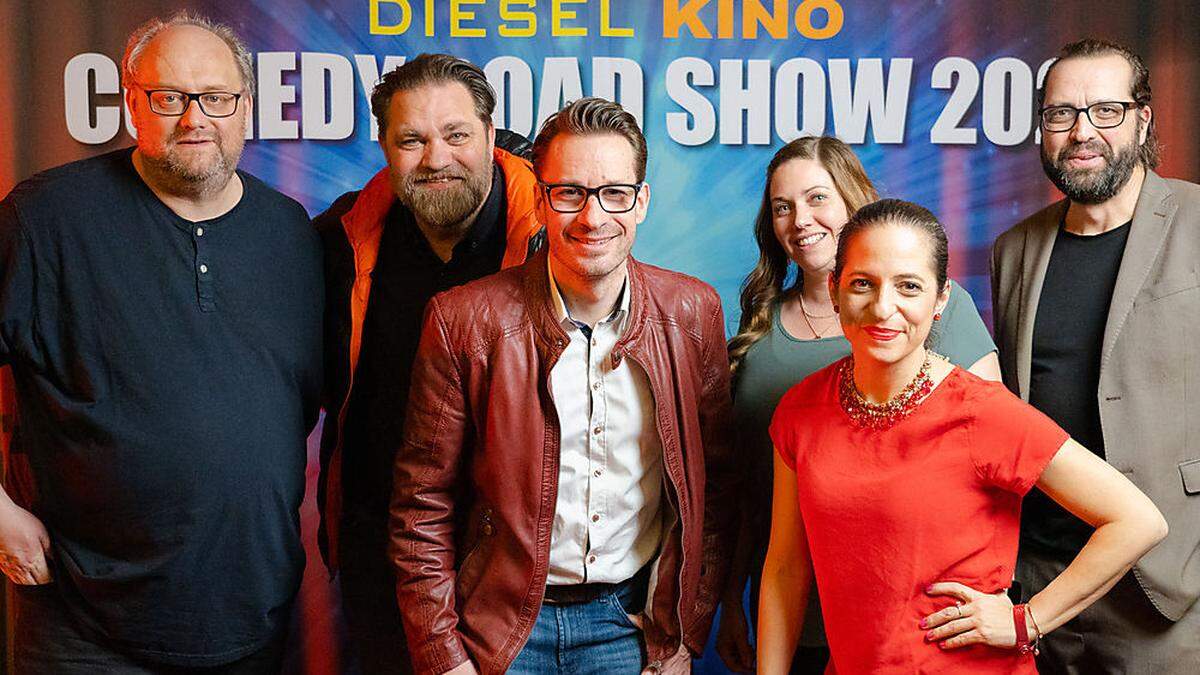 v.l.: Günther Lainer, Michael Hüttler (Gonzomedia), Wolfgang Brandner und Lena Stelzer (Dieselkino),  Caroline Athanasiadis sowie Gerald Fleischhacker