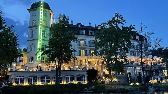 Die Illumination der "Himmelleiter" am Schlossturm war der Höhepunkt des Abends.