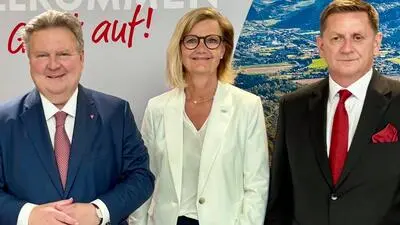 Wiens Bürgermeister und Städtebundpräsident Michael Ludwig, Susanne Kaltenegger, Stadtchefin von Bruck an der Mur und Leobens Bürgermeister und steirischer Städtebundchef Kurt Wallner, 