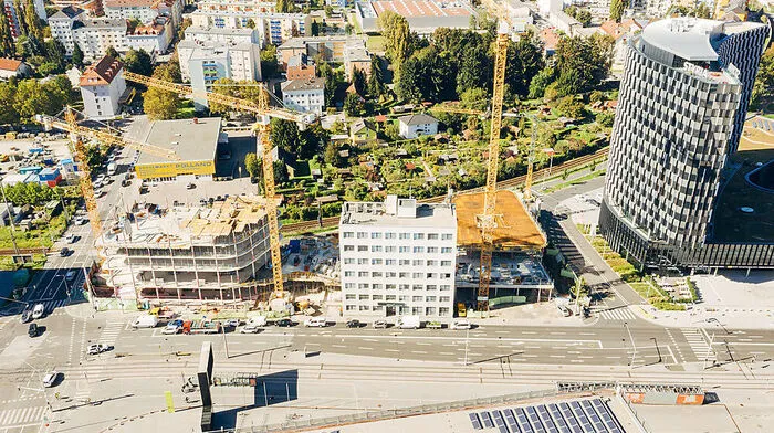 Blick auf die Baustelle