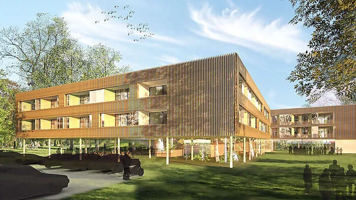 Ruhige Hofbereiche, großzügige Gartenanlage und viel private Freiräume für die Bewohner – das ist schön, aber dem Rechnungshof zu teuer