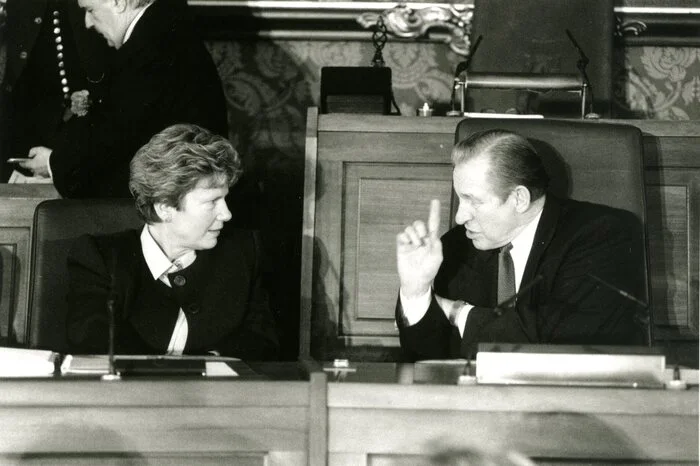 Waltraud Klasnic mit Vorgänger Josef Krainer jun. im Jahr 1996
