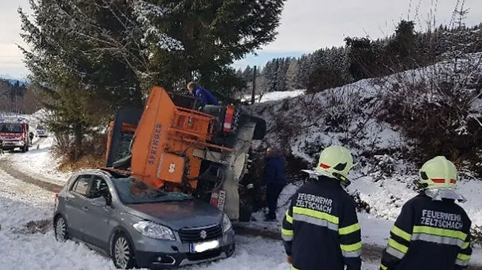 Die Feuerwehren Friesach und Zeltschach waren am Unfallort im Einsatz